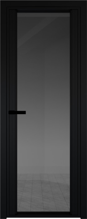 Межкомнатная дверь AGP-2, черный матовый, стекло закаленное 6 мм