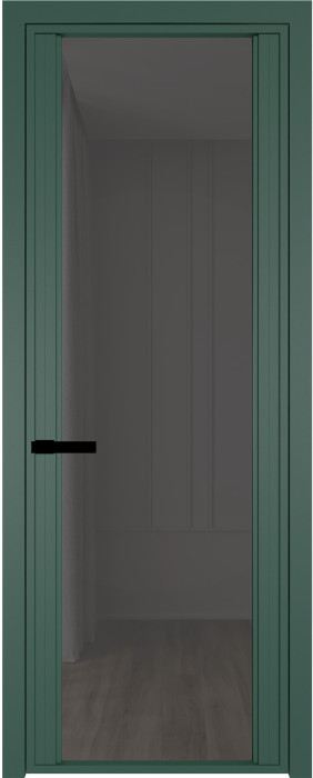 Межкомнатная дверь AGP-2, зеленая матовая, стекло закаленное 6 мм