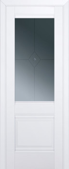 Межкомнатная дверь 2U, аляска стекло фьюзинг графит