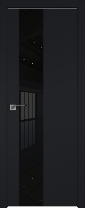 Межкомнатная дверь "5 Е", черный матовый, мат. с 4-х сторон