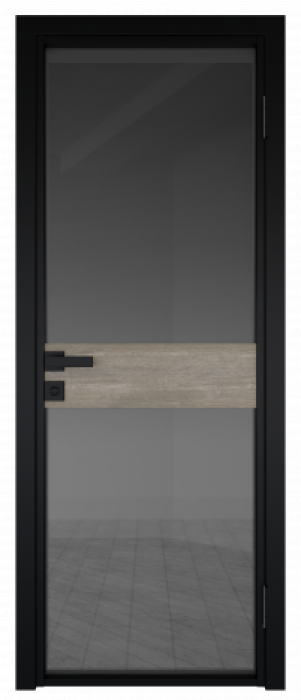Межкомнатная дверь AG - 6 черный, планибель графит