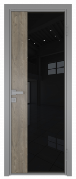Межкомнатная дверь AG - 7 серый, черный триплекс