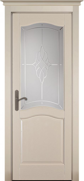 Межкомнатная дверь "Лео", по, эмаль крем, Браш сосна