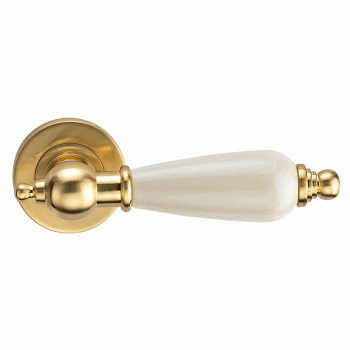 Ручка ARCHIE "REDONDO", матовое золото/керамика слоновая кость