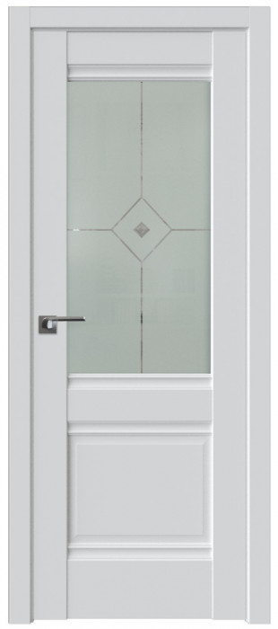 Межкомнатная дверь 2U, аляска стекло фьюзинг