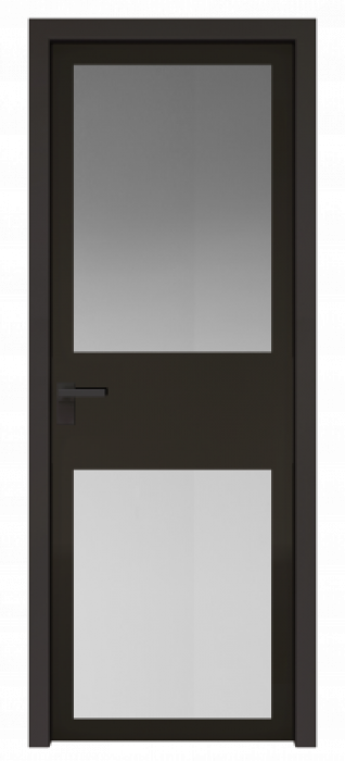 Межкомнатная дверь AGK - 4 черный матовый, стекло мателюкс черный, кромка Black Edition с 4-х