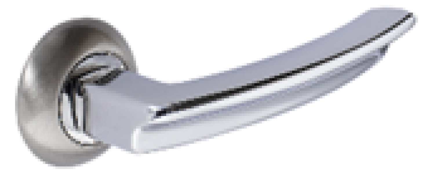 Ручка дверная ЛАНС CARDA Матовый никель\Хром для стальных дверей