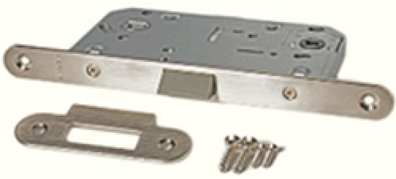 Замок под цилиндр CARDA 350А (пластик. язычок) матовый никель