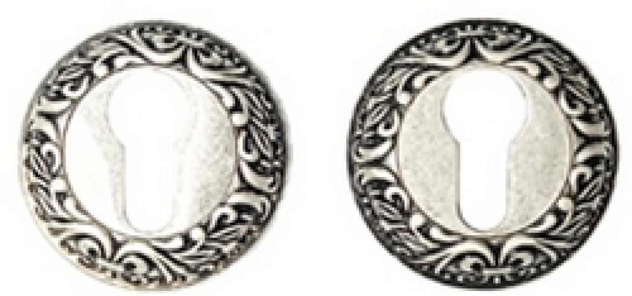 ET Накладка на цилиндр серебро патина