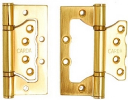 Петля дверная универсальная CARDA НАКЛАДНАЯ 100х75х3.0 золото