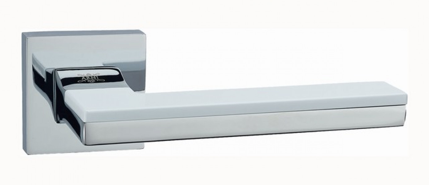 Ручка ARNI "Квадро", хром/белый