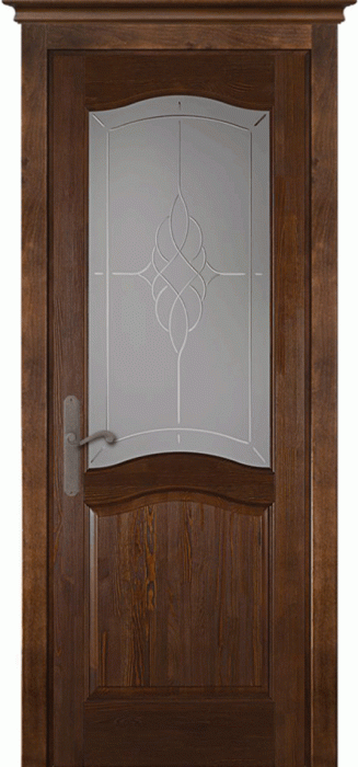 Межкомнатная дверь "Лео", по, античный орех, Браш сосна