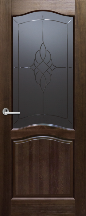 Межкомнатная дверь Лео, по, темный орех