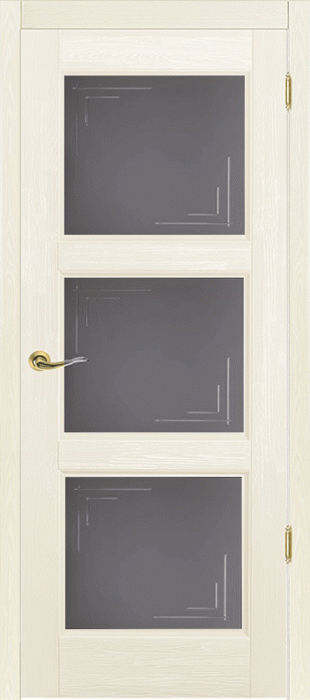 Межкомнатная дверь "Турин", по, слоновая кость, Браш сосна